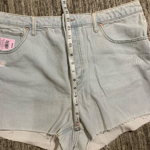 Wild Fable 16 Button Fly Super High Rise Cut Off Denim Short Shorts Blue NWT - Picture 6 of 9